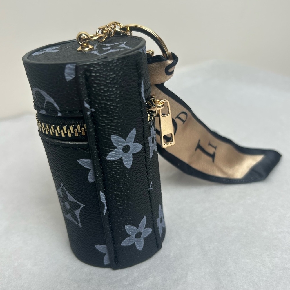 Elegant Designer Print Cylinder Pouch with Scarf - Picture 14 of 15